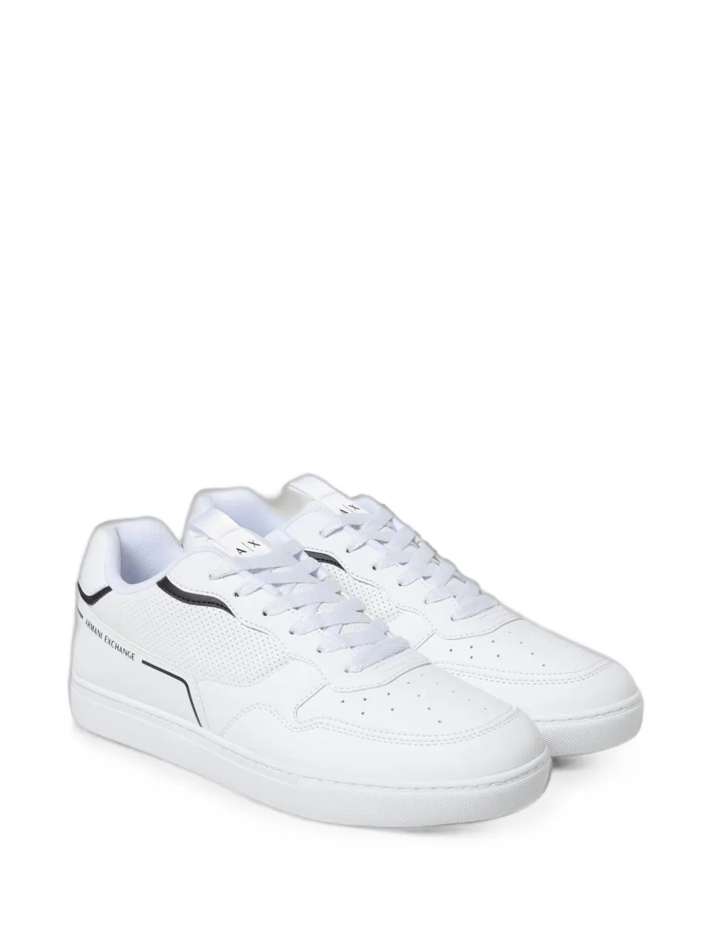 Emporio Armani perforated-detail sneakers Wit
