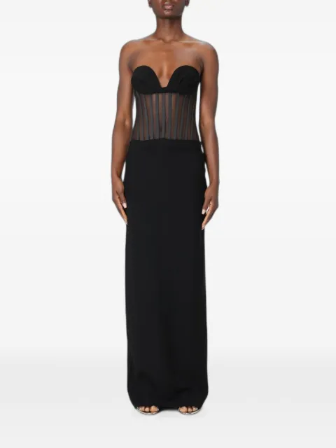 Mônot vestido largo con diseño strapless