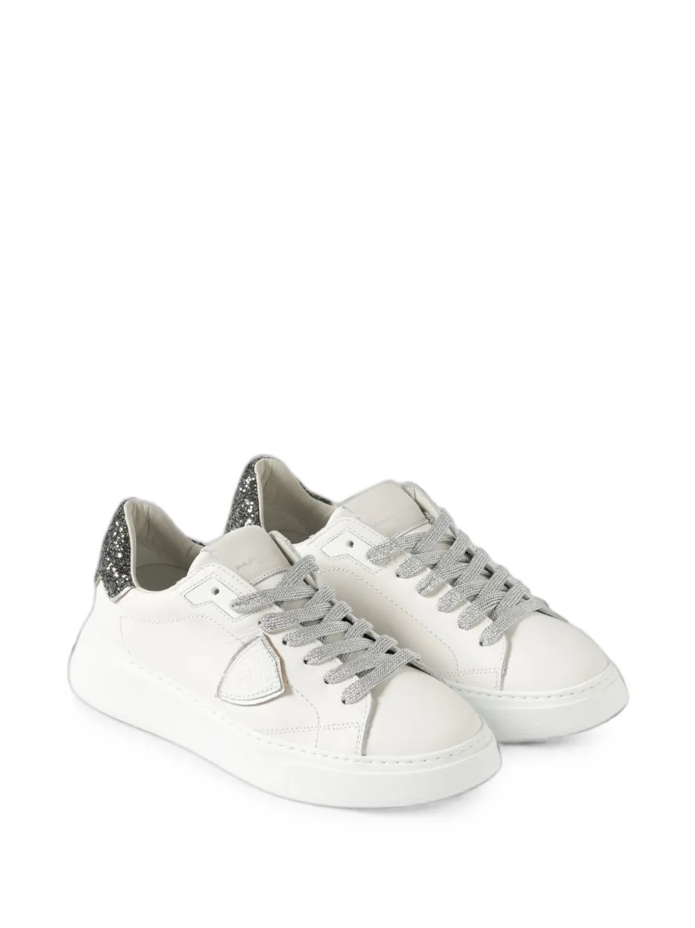 Philippe Model Paris Temple glitter-detail sneakers Wit