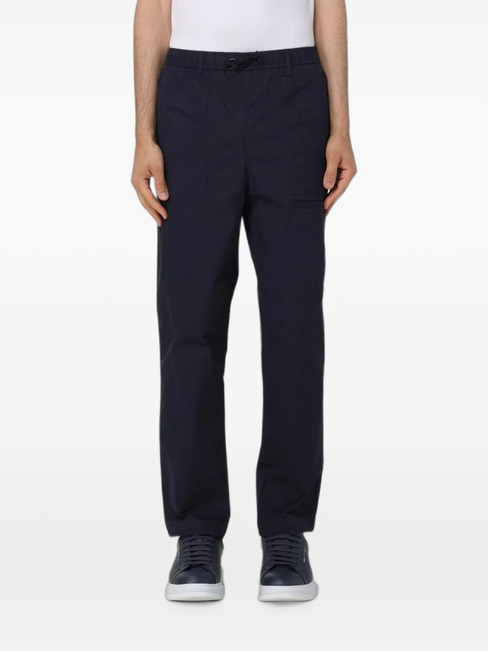 Emporio Armani drawstring elasticated-waistband trousers - Blu