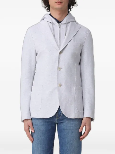 Eleventy single-breasted piqué-jersey blazer