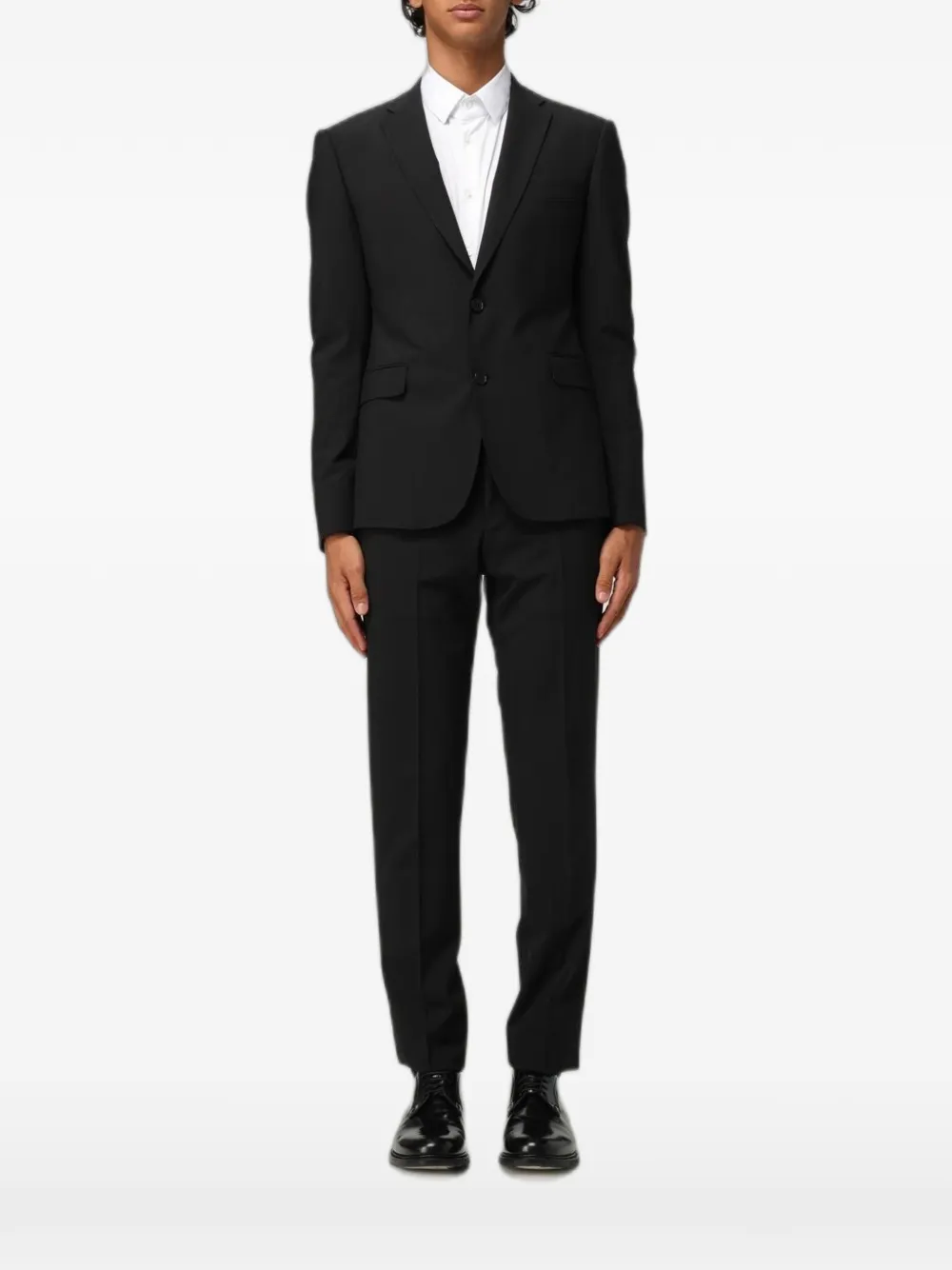 Emporio Armani single-breasted virgin wool suit - Nero
