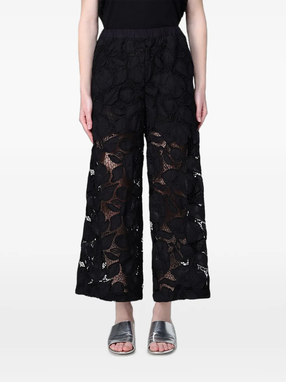 MeimeiJ lace-embroidered palazzo pants - Schwarz