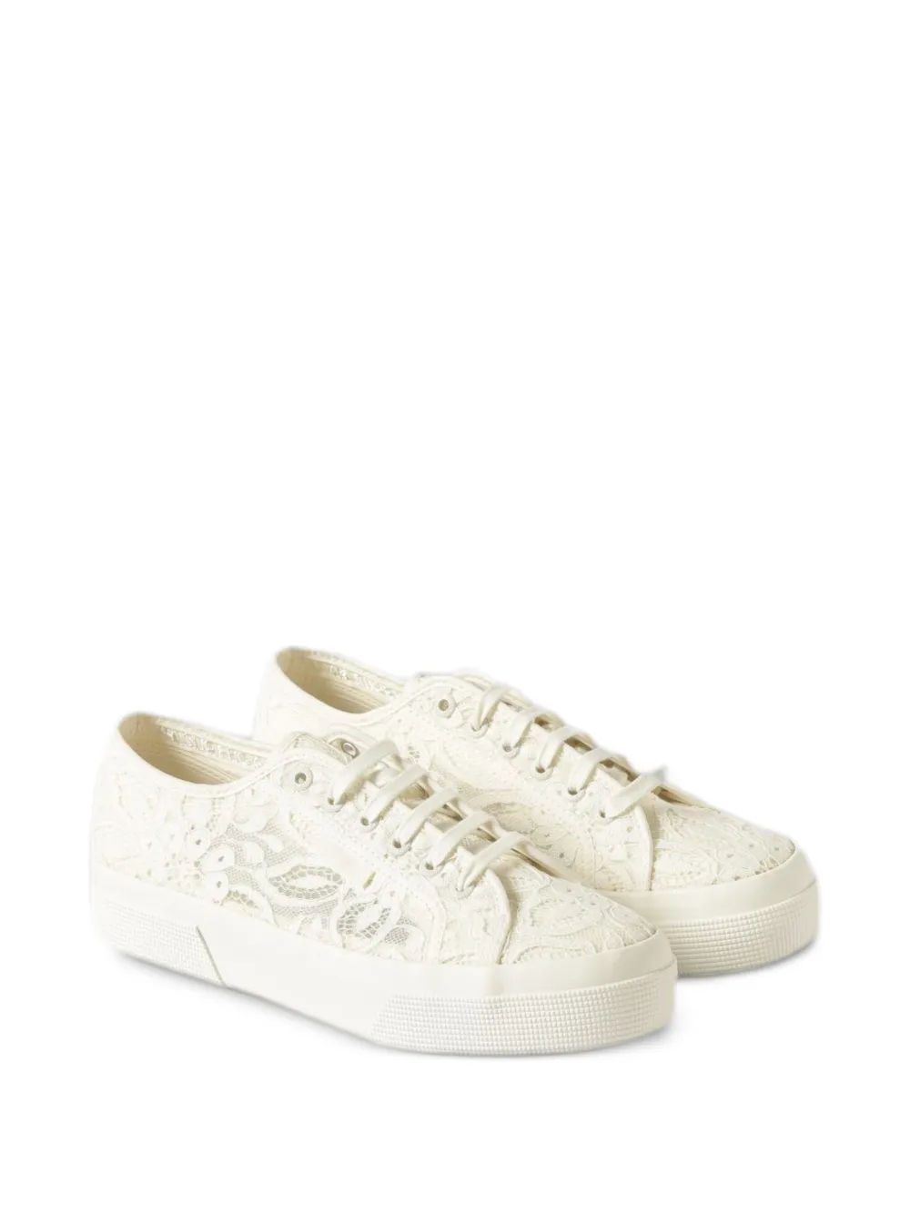 Superga 2725 lace platform sneakers Beige