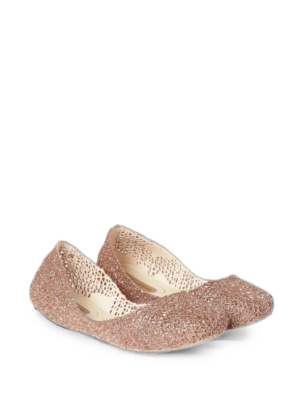 Melissa glittered ballet flats Beige