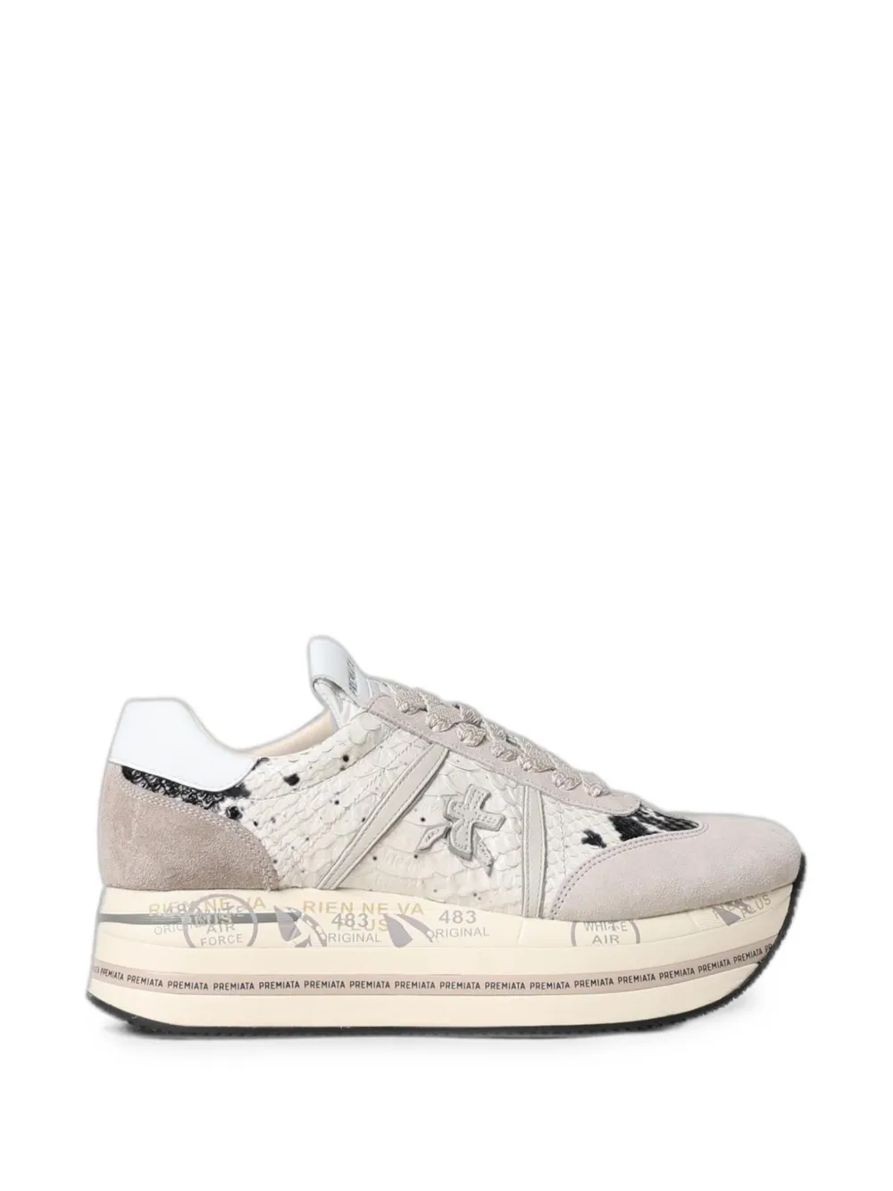 Premiata Beth snake-effect sneakers - Nude