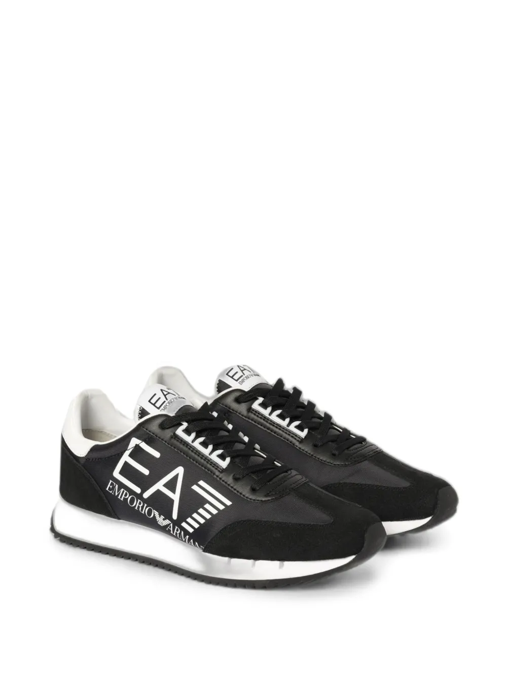 Ea7 Emporio Armani logo-print panelled sneakers Zwart