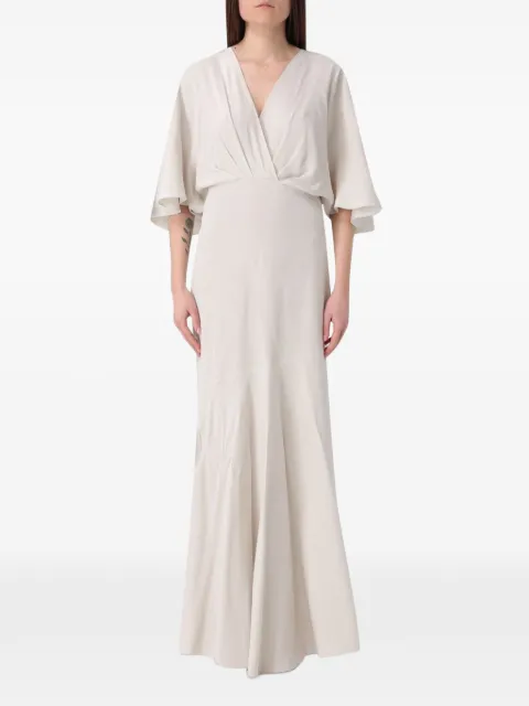 Agnona V-neck flared maxi dress