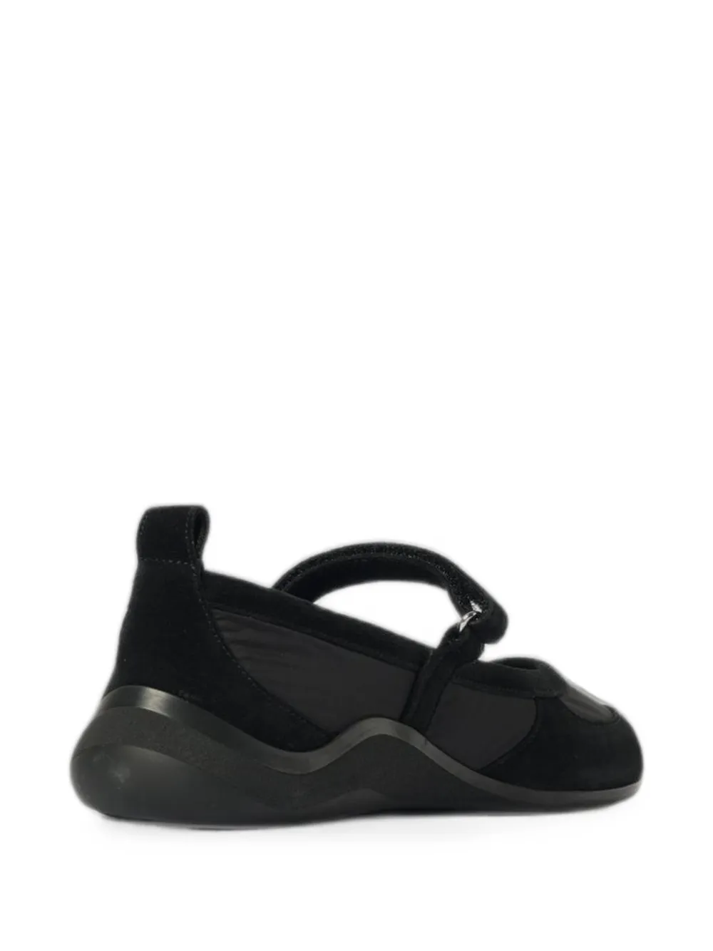 Vic Matie suede-panelled touch-strap ballet flats Zwart