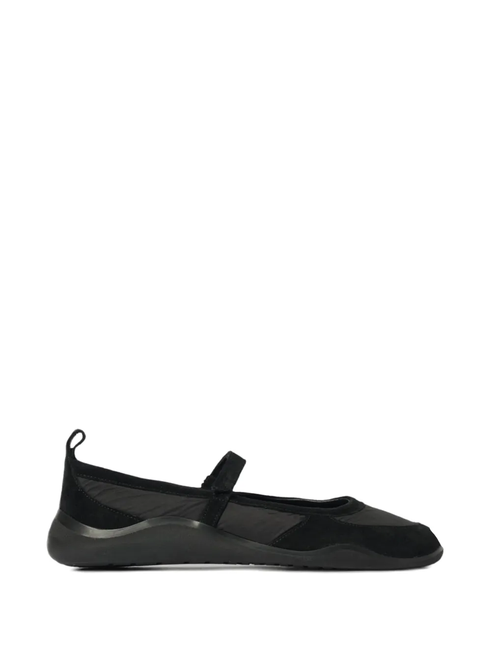 Vic Matie suede-panelled touch-strap ballet flats Zwart