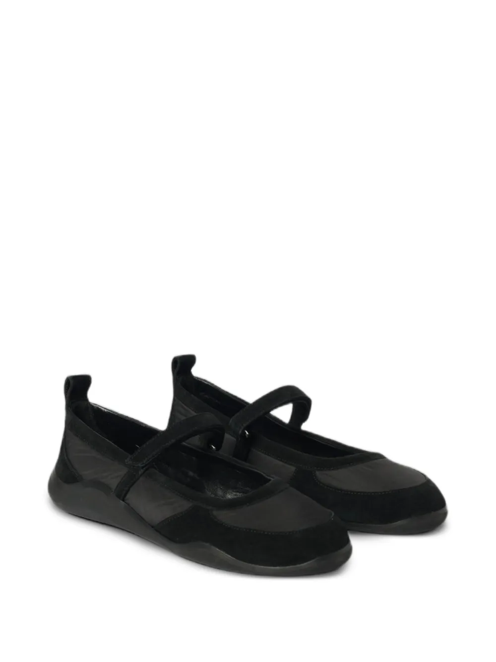 Vic Matie suede-panelled touch-strap ballet flats Zwart