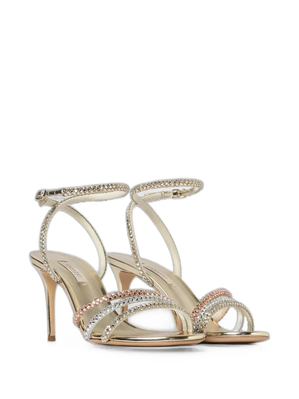 Casadei Julia crystal-embellished sandals Goud