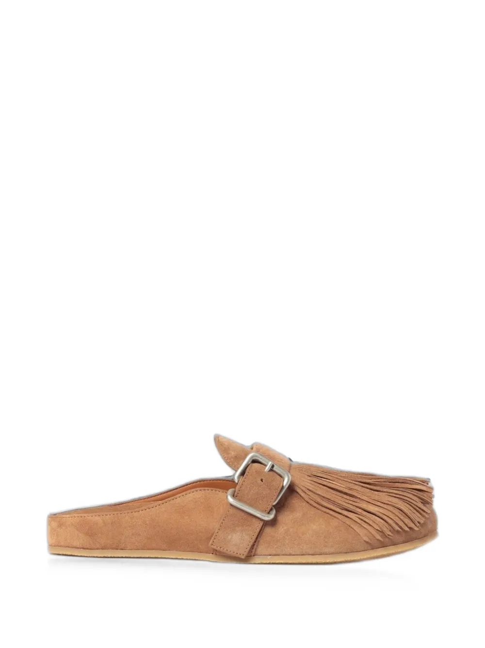 Vic Matie Panorama fringe buckle-fastening mules - Marrone