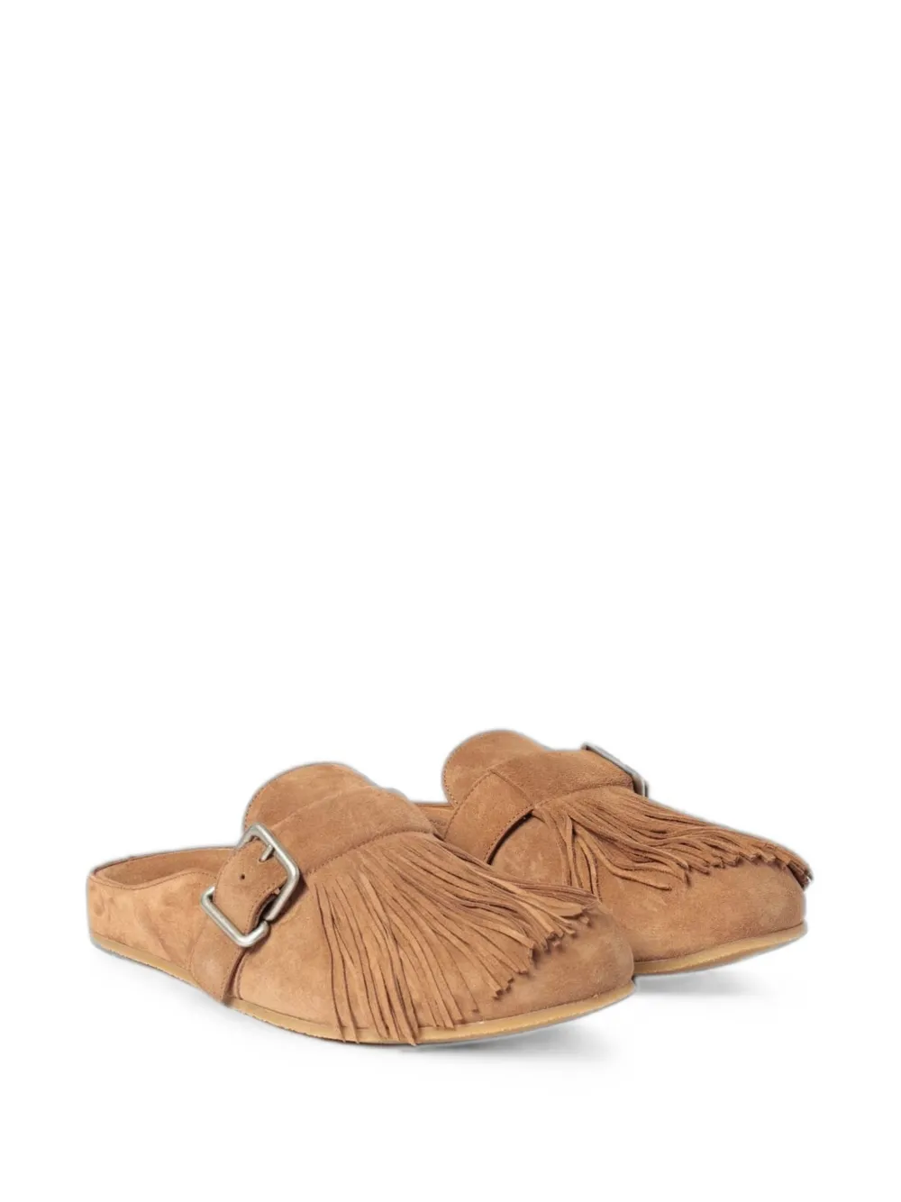 Vic Matie Panorama fringe buckle-fastening mules Bruin