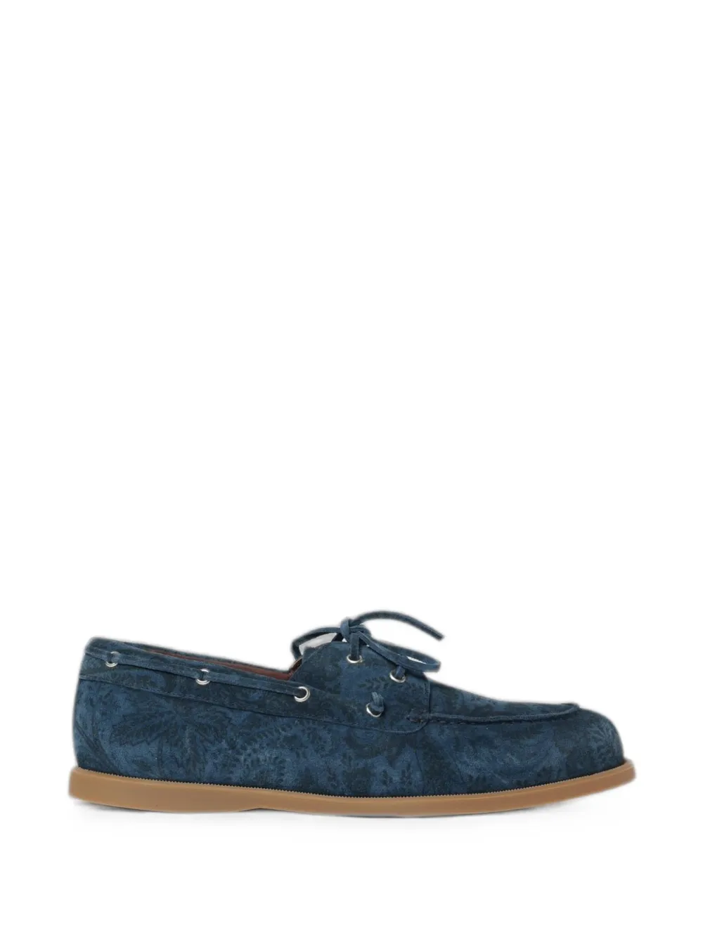 Etro Paisley-print Suede Loafers In Blue