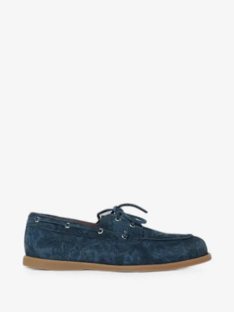 ETRO Paisley-print suede loafers