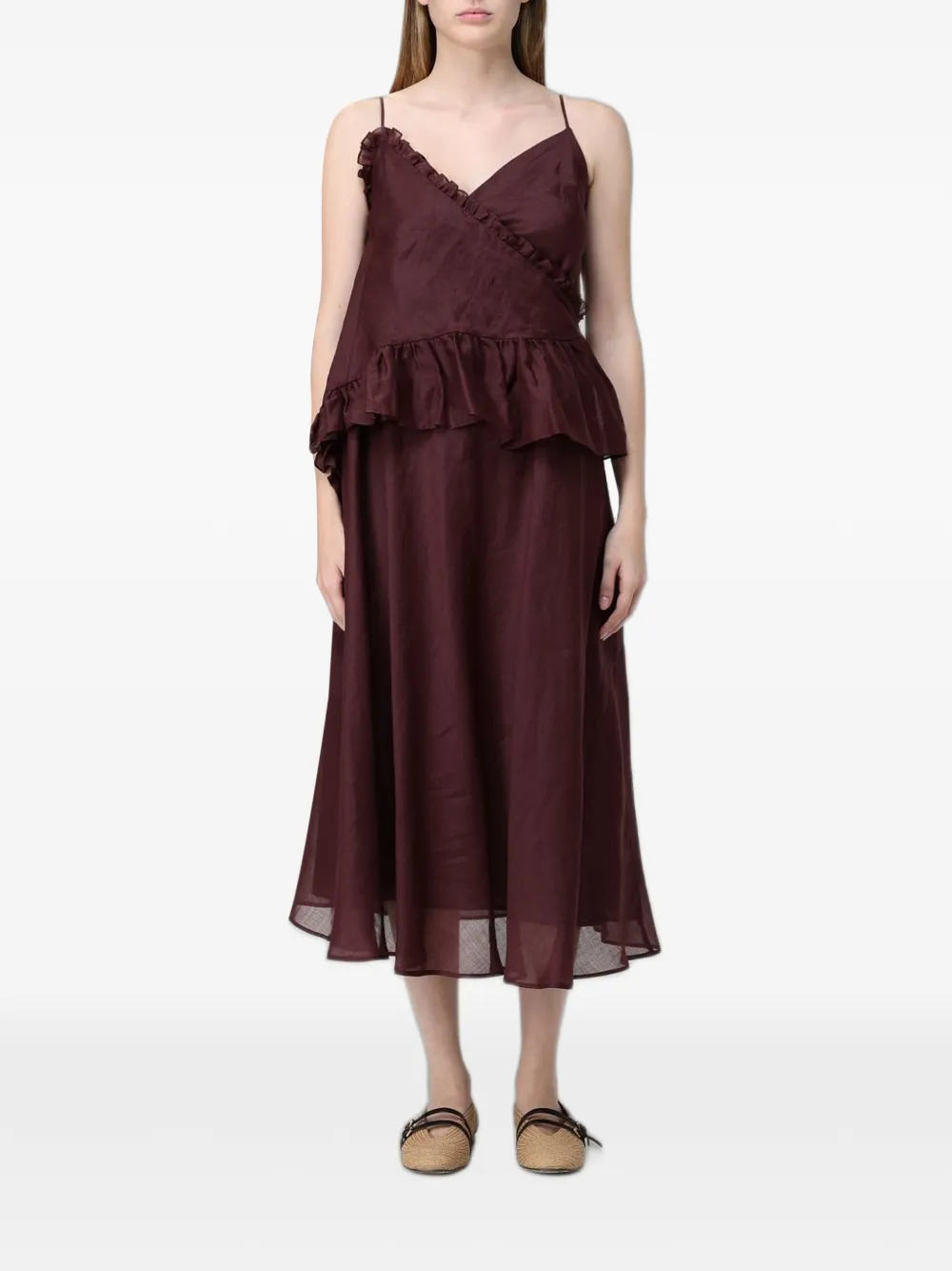 MeimeiJ ruffled midi dress - Rosso