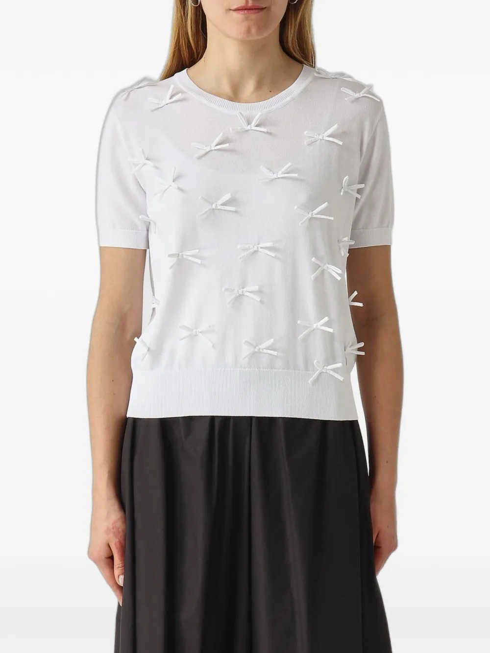 MeimeiJ bow-embellished T-shirt - Bianco