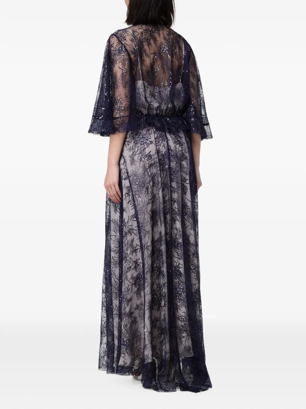 Alberta Ferretti Maxi-jurk verfraaid met pailletten Blauw