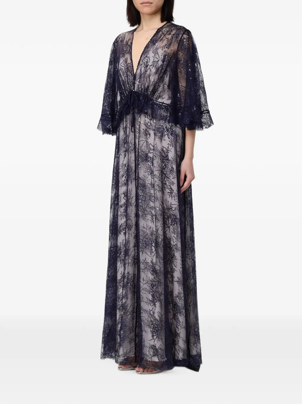Alberta Ferretti Maxi-jurk verfraaid met pailletten Blauw