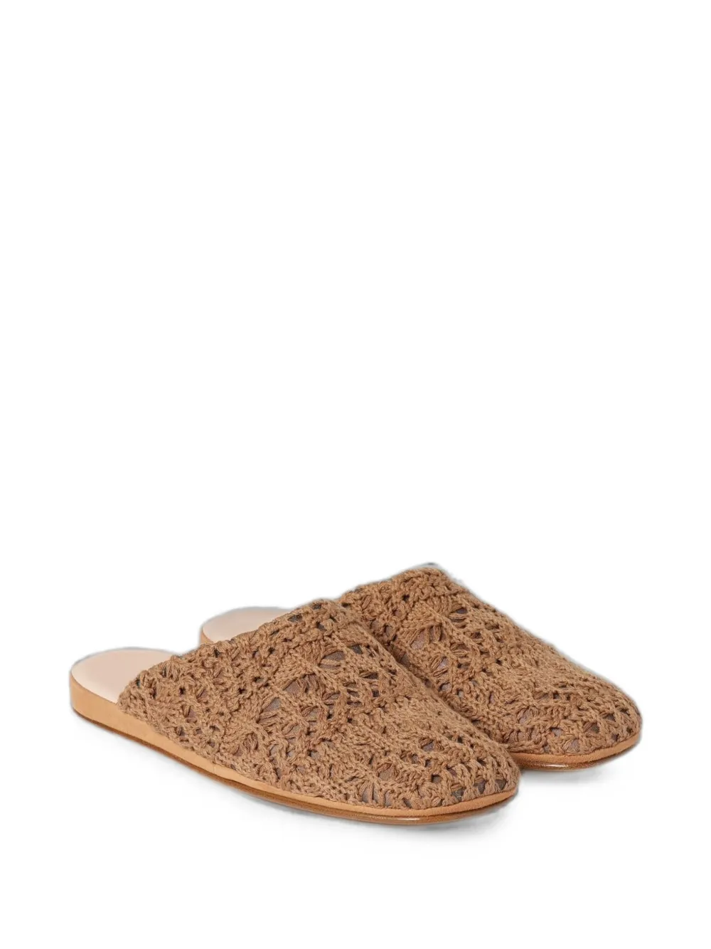 Fabiana Filippi crochet-knit mules Beige