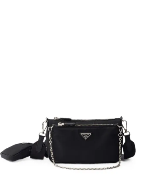 Prada Re-Nylon and saffiano-leather mini shoulder bag