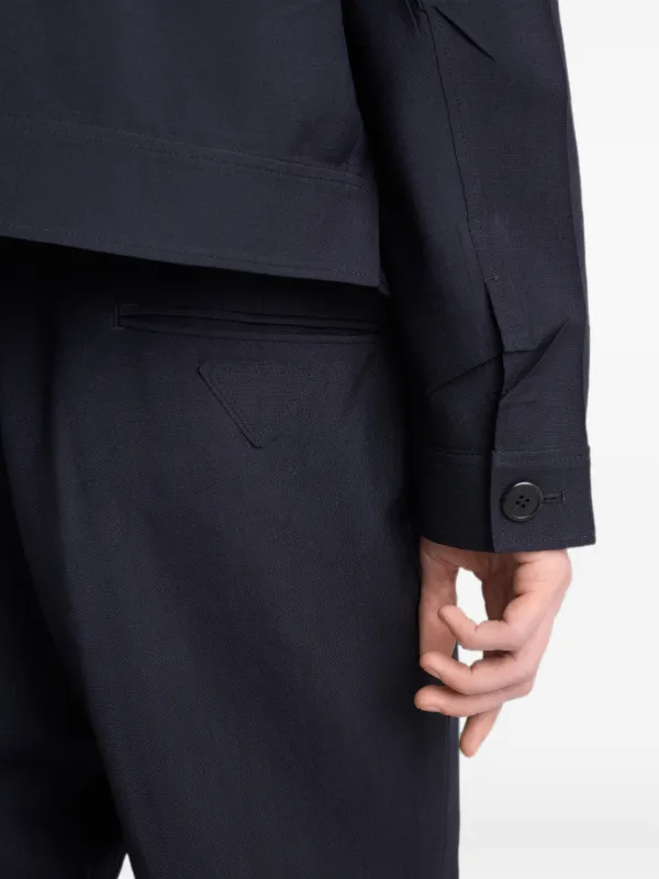 Prada Wool And Mohair Pants | Blue | FARFETCH ID