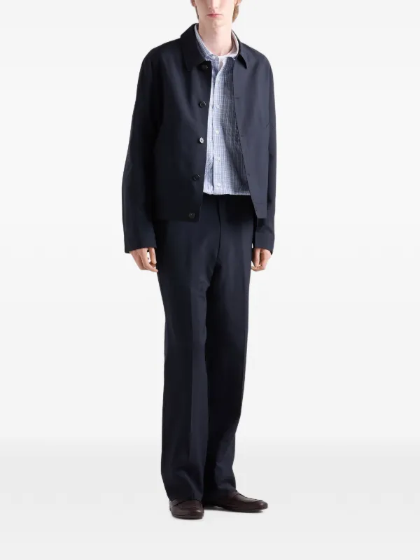 Prada Wool And Mohair Pants | Blue | FARFETCH ID