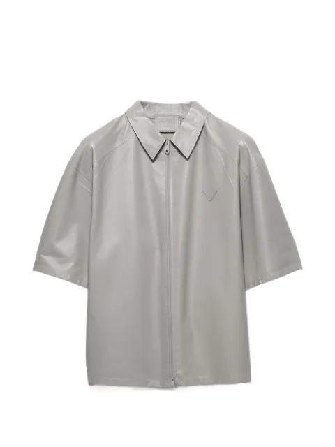 Prada short-sleeved nappa leather shirt