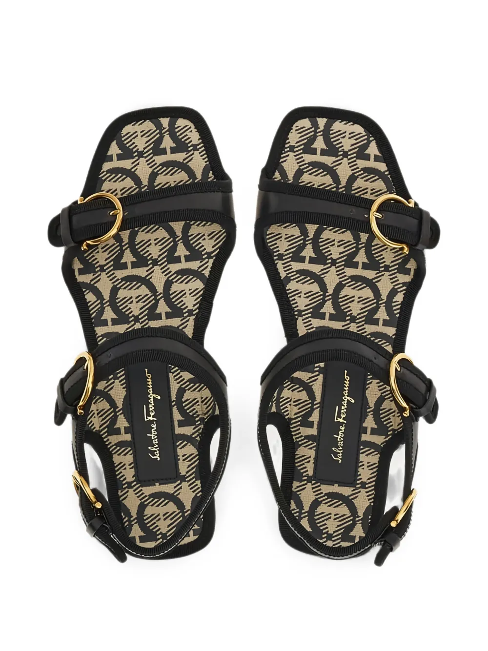 Ferragamo Gancini buckle-fastening sandals Beige
