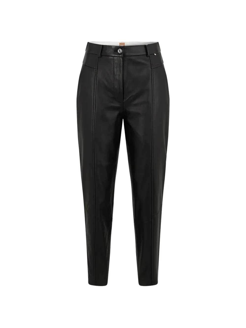 BOSS seam-detail leather trousers · 34