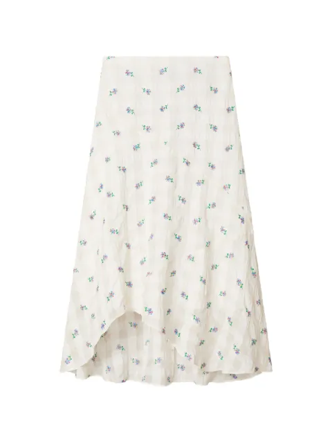 Tory Burch embroidered gingham skirt