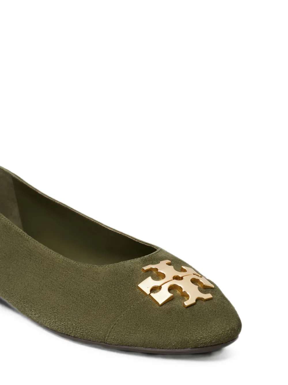 Tory Burch Charlie logo-plaque ballet flats Groen