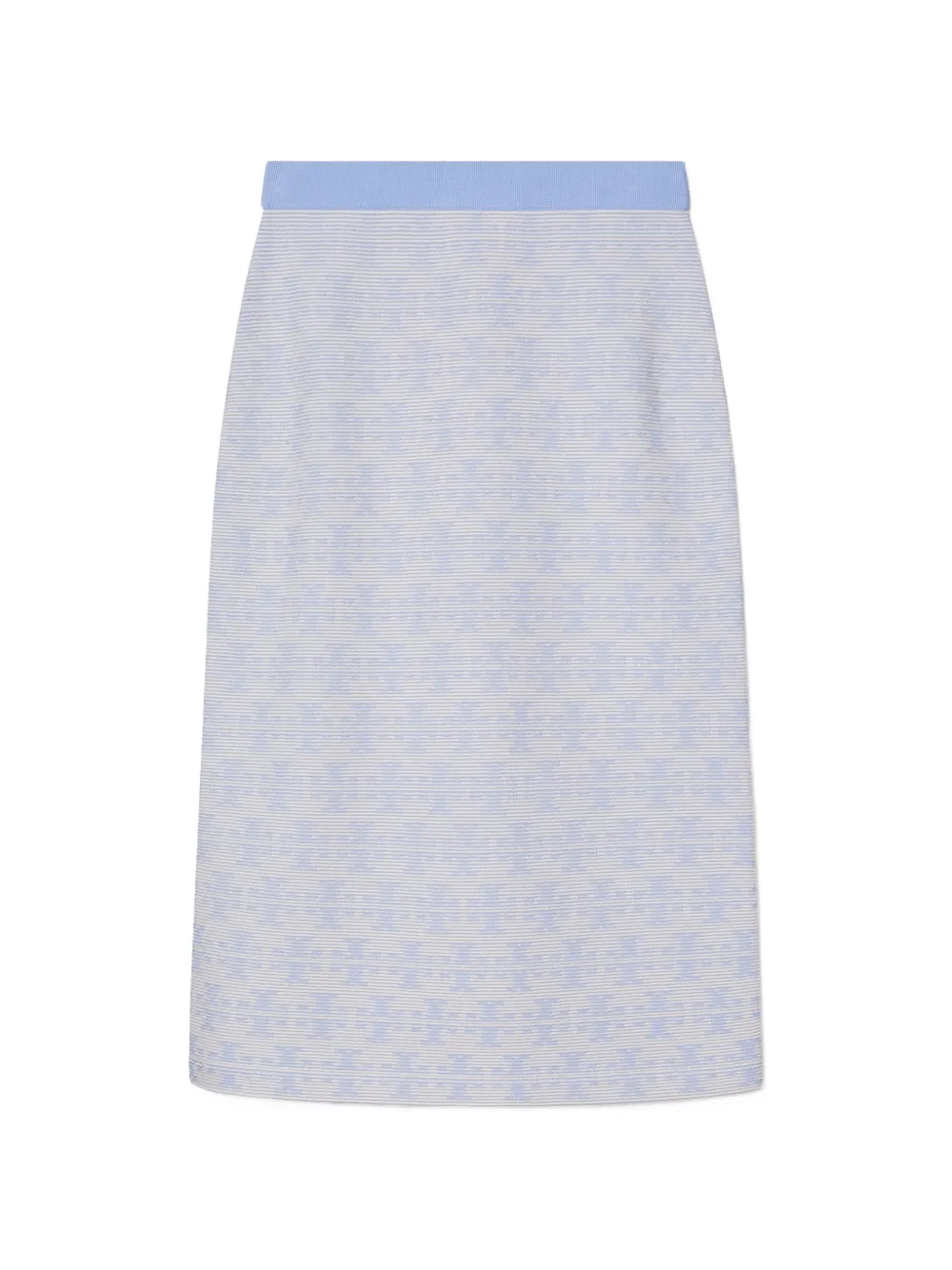 Tory Burch Monogram-knit Pencil Skirt In Blue