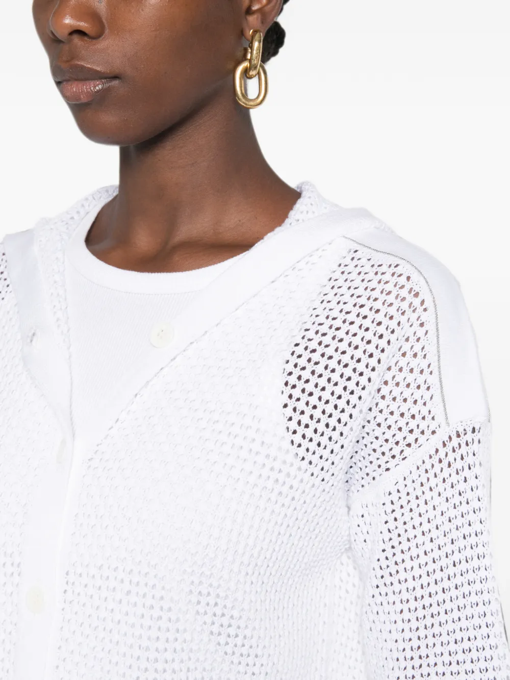 Peserico Vest met capuchon Wit