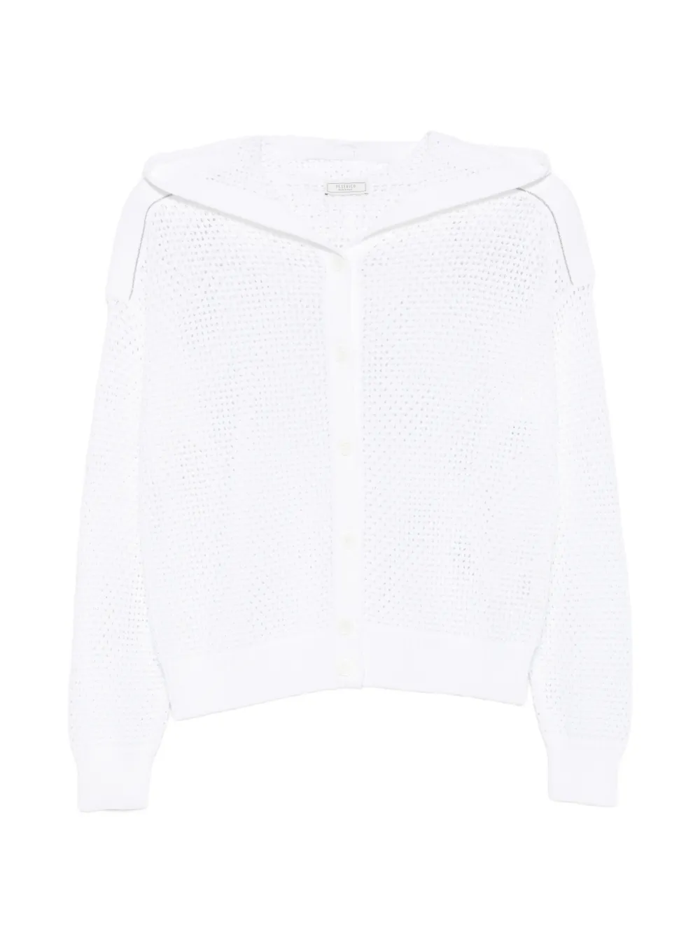 Peserico open-knit hooded cardigan - Bianco