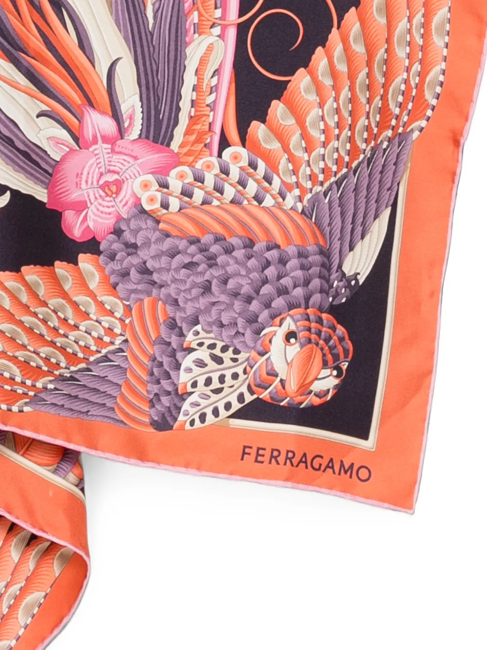 Ferragamo Sjaal met dierenprint Oranje