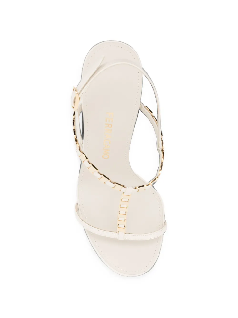 Ferragamo 100 mm Vara mini-sandalen Beige