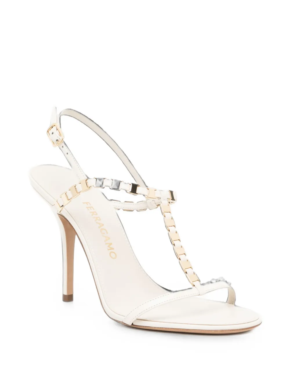 Ferragamo 100 mm Vara mini-sandalen Beige