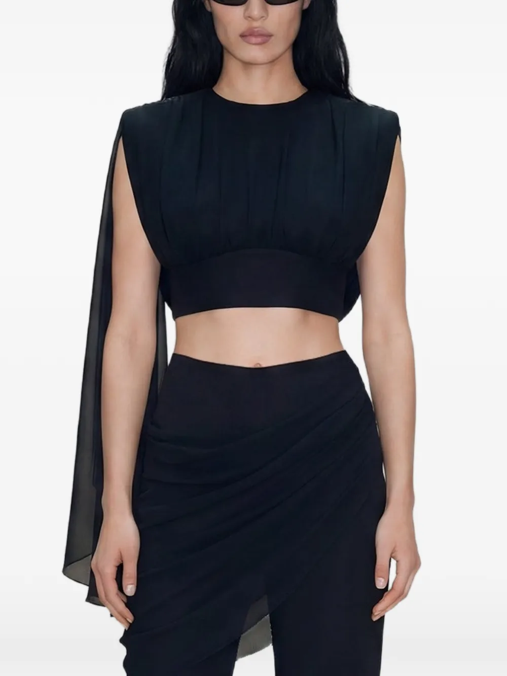 Atoir draped-panel cropped top - Nero
