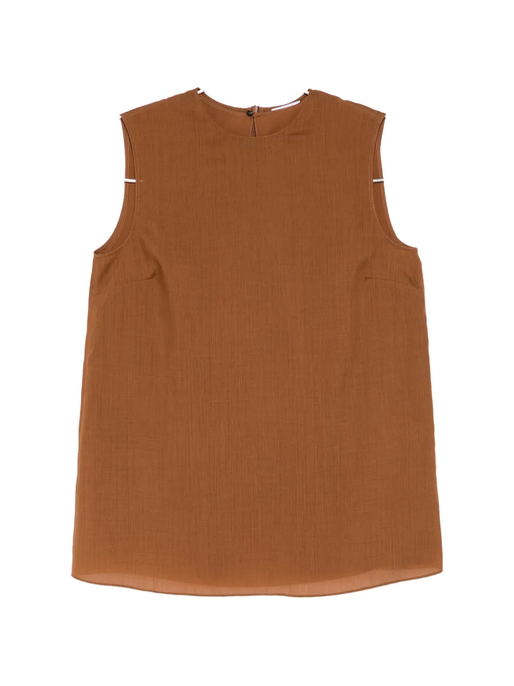 Ferragamo gauze sleeveless top - Marrone