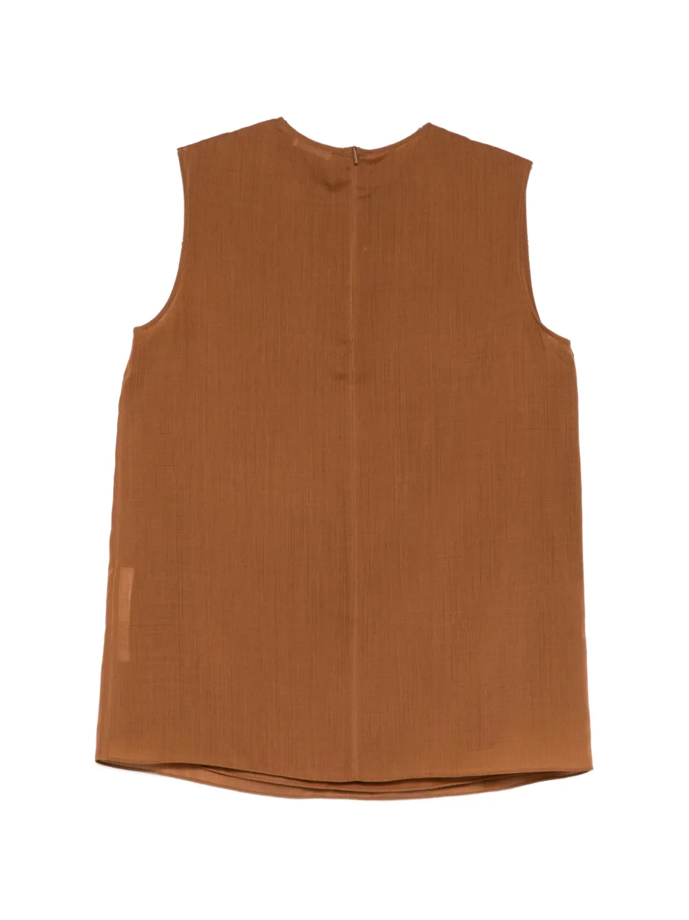 Ferragamo Mouwloze top met gaas Bruin