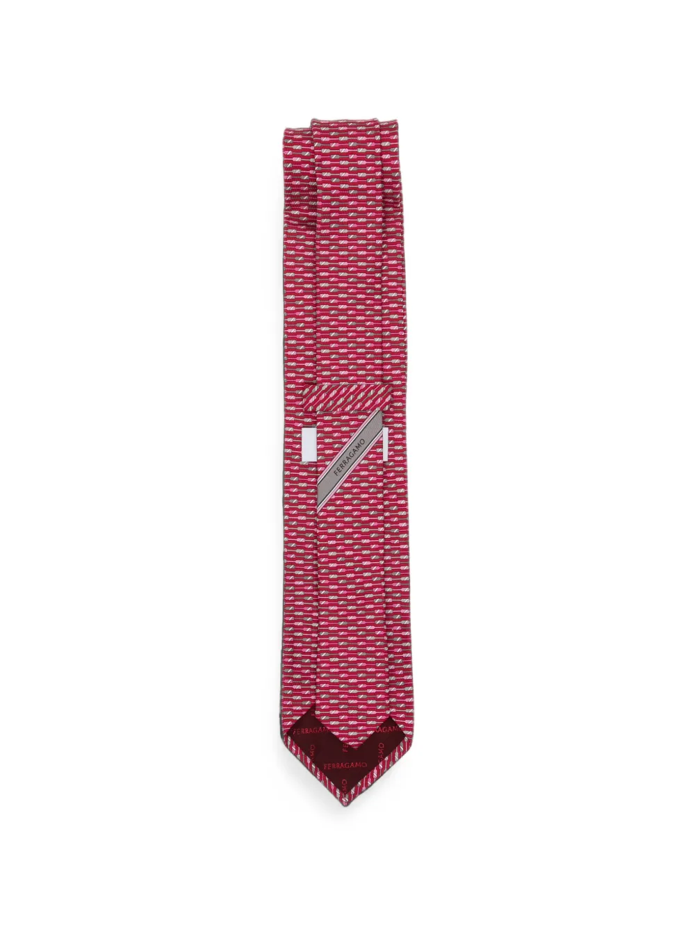 Ferragamo Stropdas met geometrische print Roze
