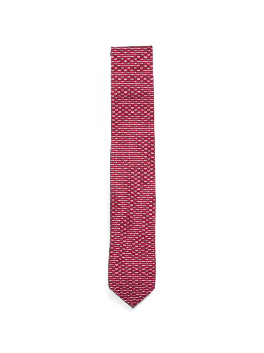 Ferragamo geometric-print tie - Rosa