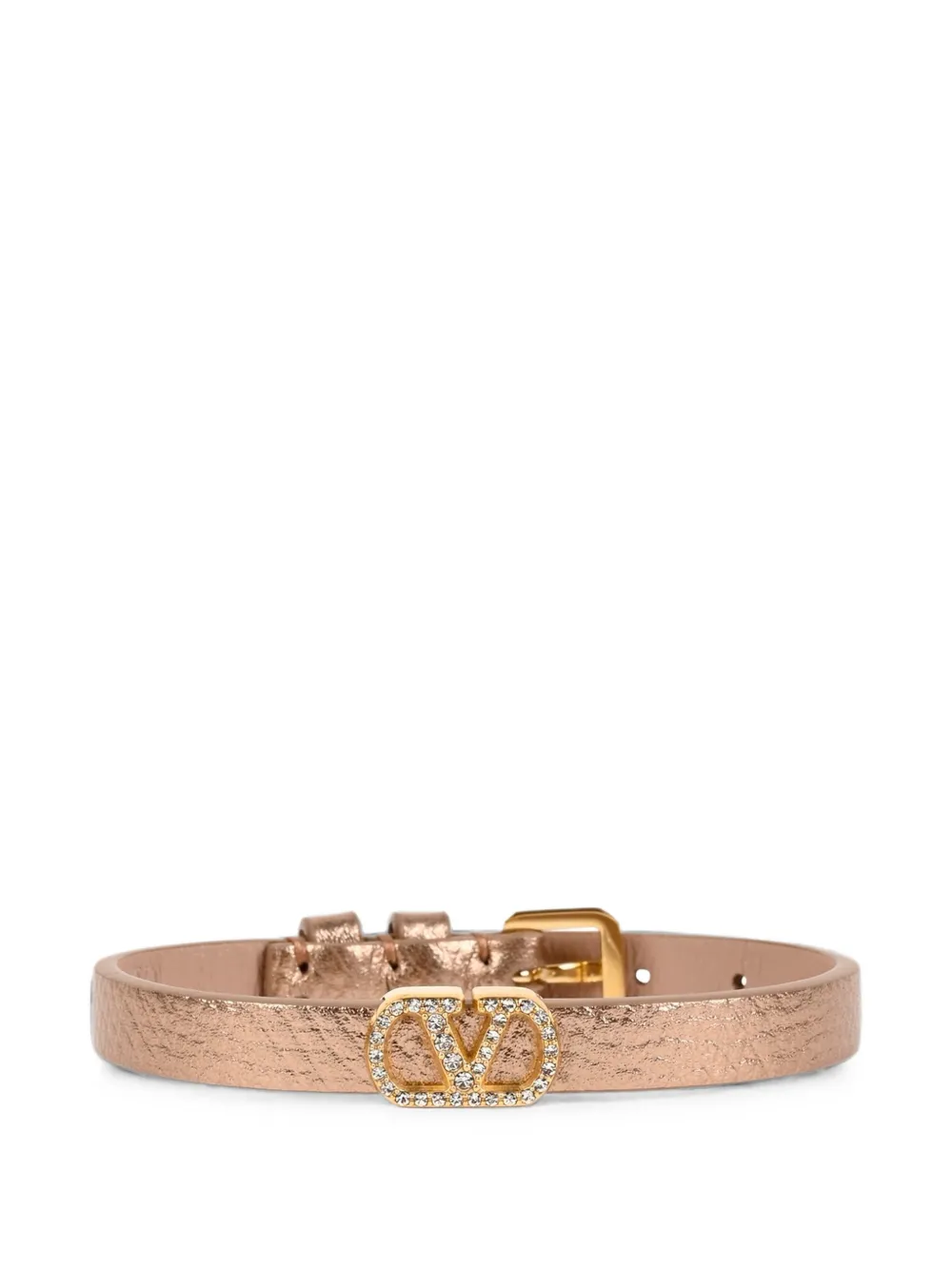 Valentino Garavani VLogo Signature crystal-embellished bracelet - Rosa