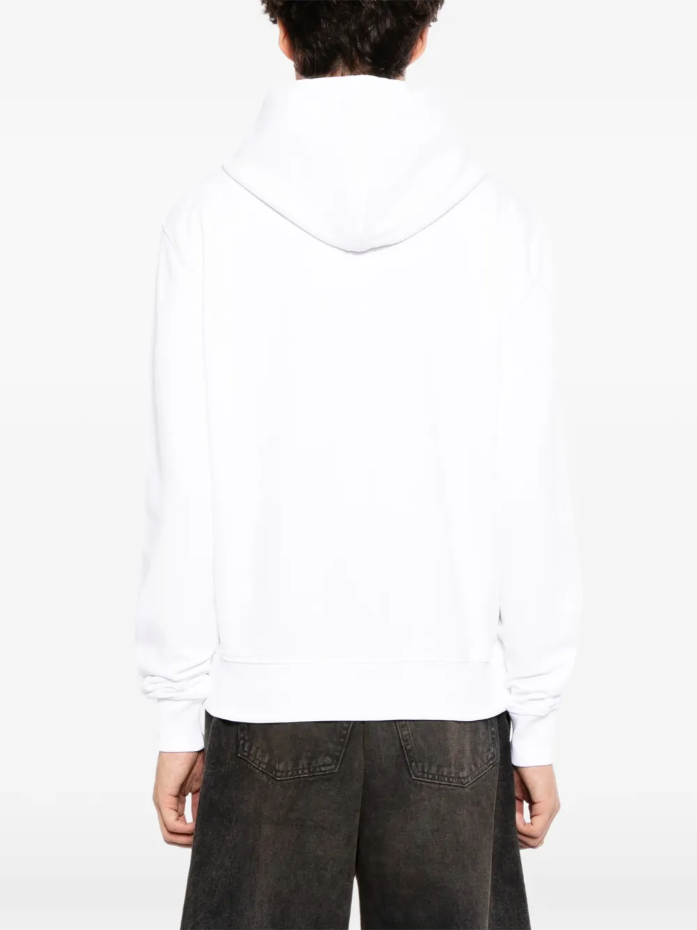 AMI Paris logo-embroidered hoodie Wit