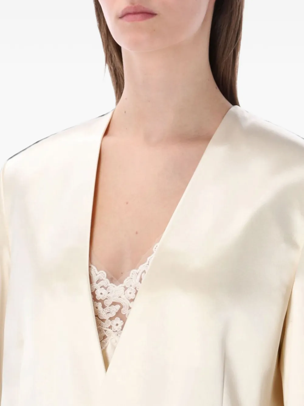 Alberta Ferretti Satijnen blazer Beige