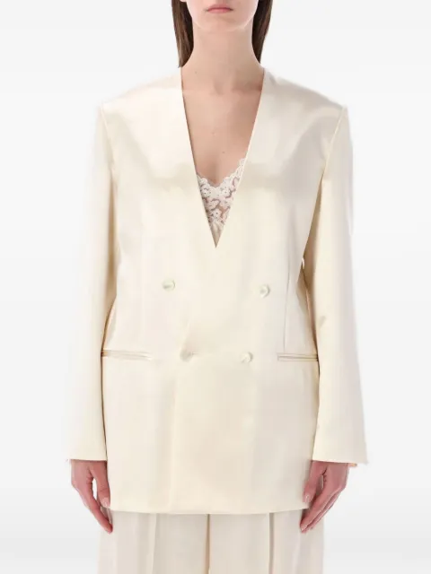 Alberta Ferretti double-breasted satin blazer