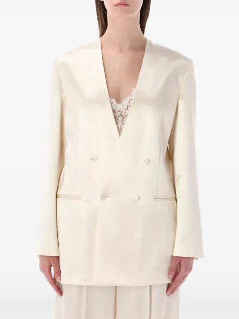 Alberta Ferretti double-breasted satin blazer
