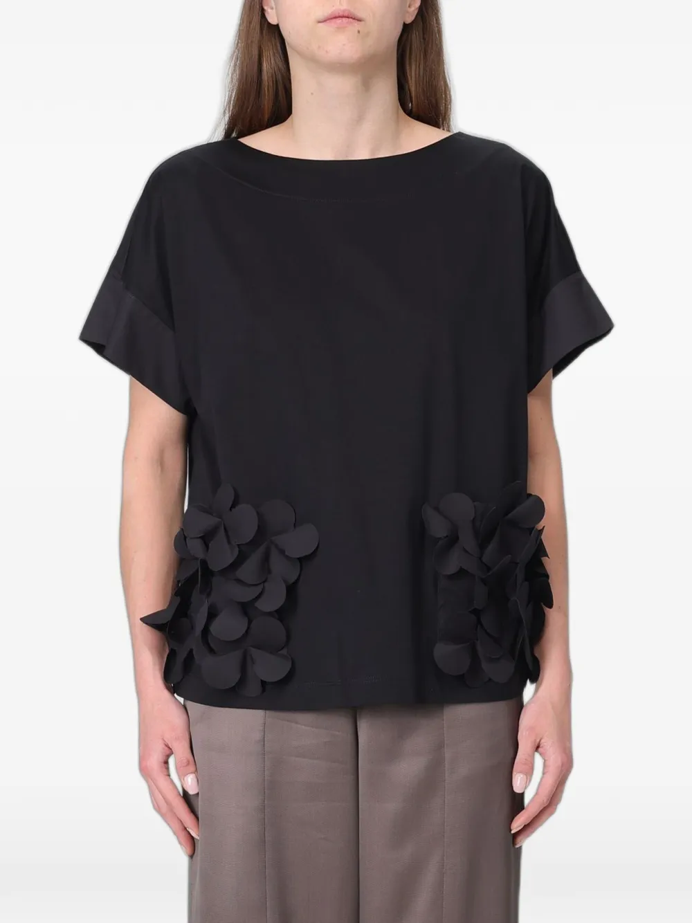 MeimeiJ floral-appliqué blouse - Nero
